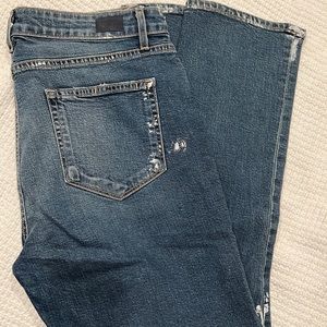 Paige Blue With Paint Jacqueline Straight Jeans RN27002 Size 31